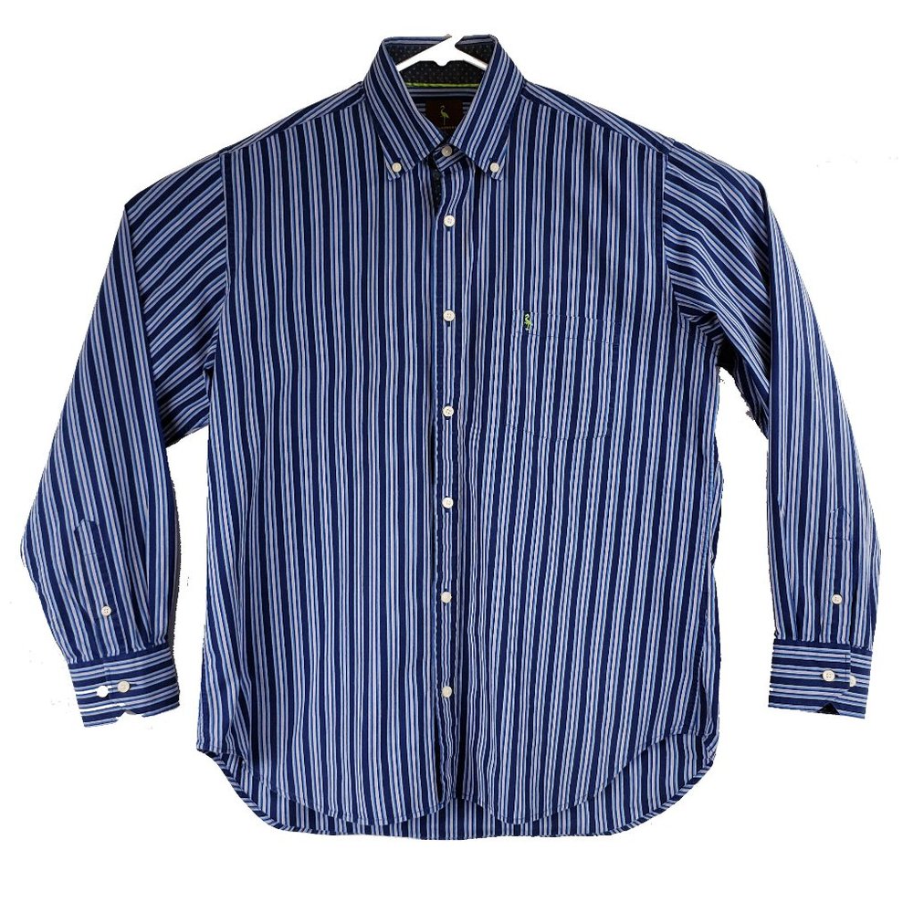 Tailorbryd Blue on Blue Striped Button Front Sz L